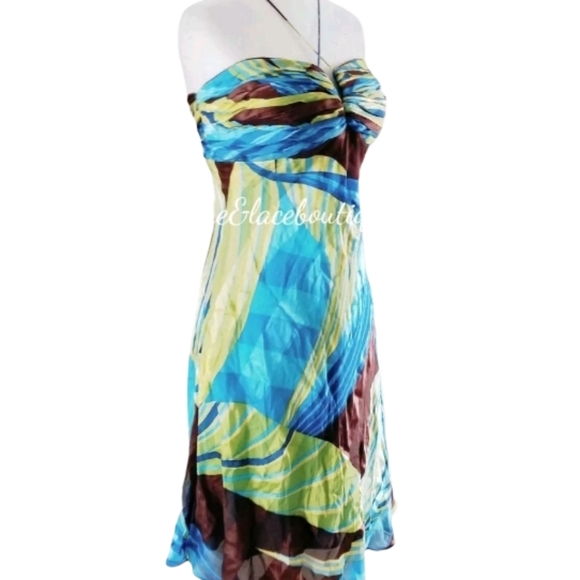 NWT CACHE WATERCOLOR SILK DRESS SZ L 12 - Picture 4 of 7